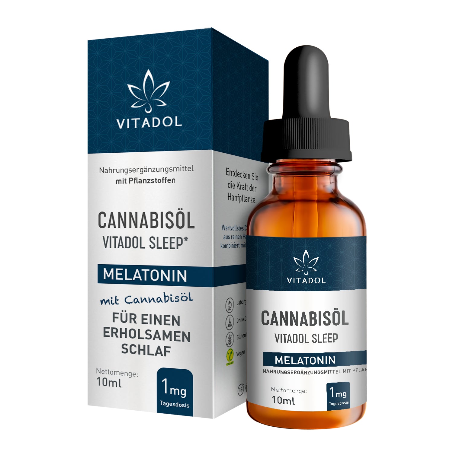 Schlaftropfen Melatonin mit Cannabisöl